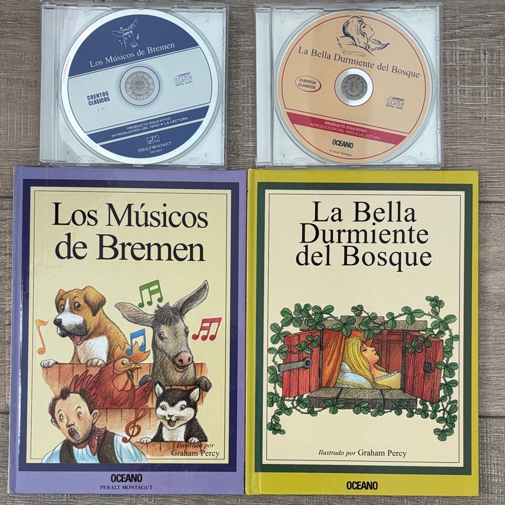 2 Spanish Books with CDs. For kids!